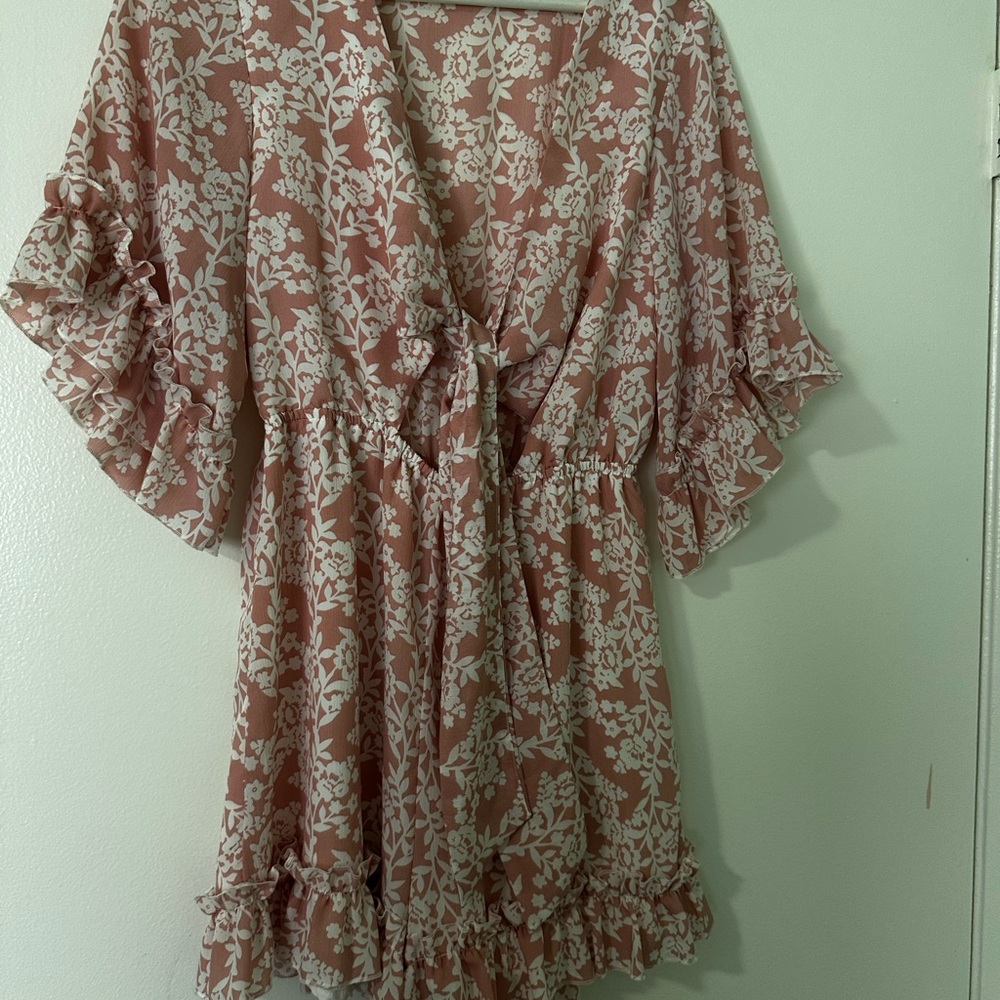 Floral Pink Ruffle Dress